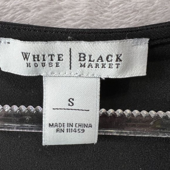 WHBM Top Women's Small Black Sleeveless Tank with Tortoiseshell Lucite Neckline - Picture 3 of 10